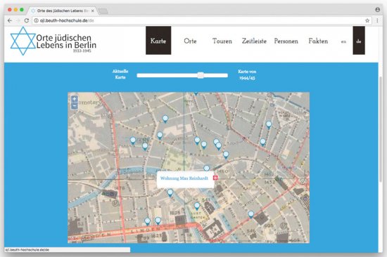 Screenshot der Website Orte jüdischen Lebens